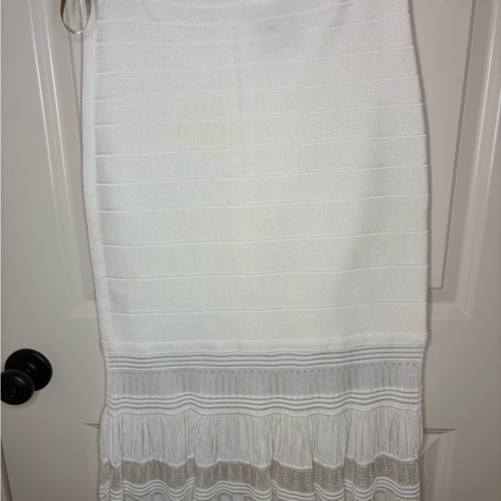 Herve Leger White Maxi Skirt